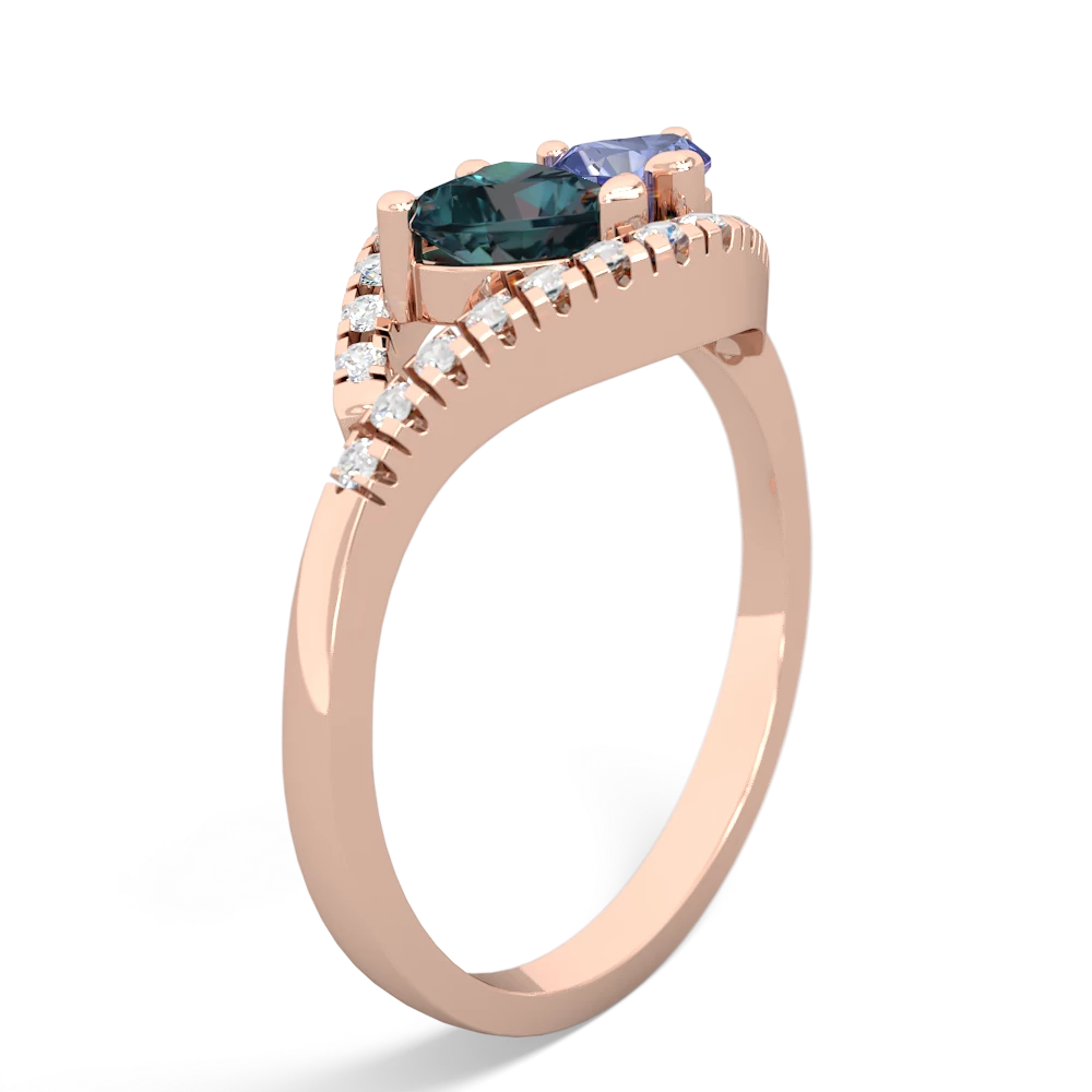 Alexandrite Mother And Child 14K Rose Gold ring R3010