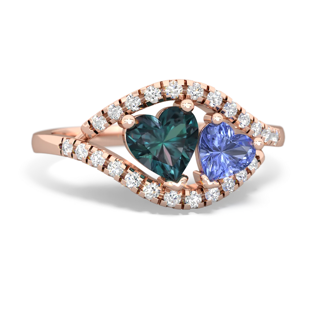 Alexandrite Mother And Child 14K Rose Gold ring R3010