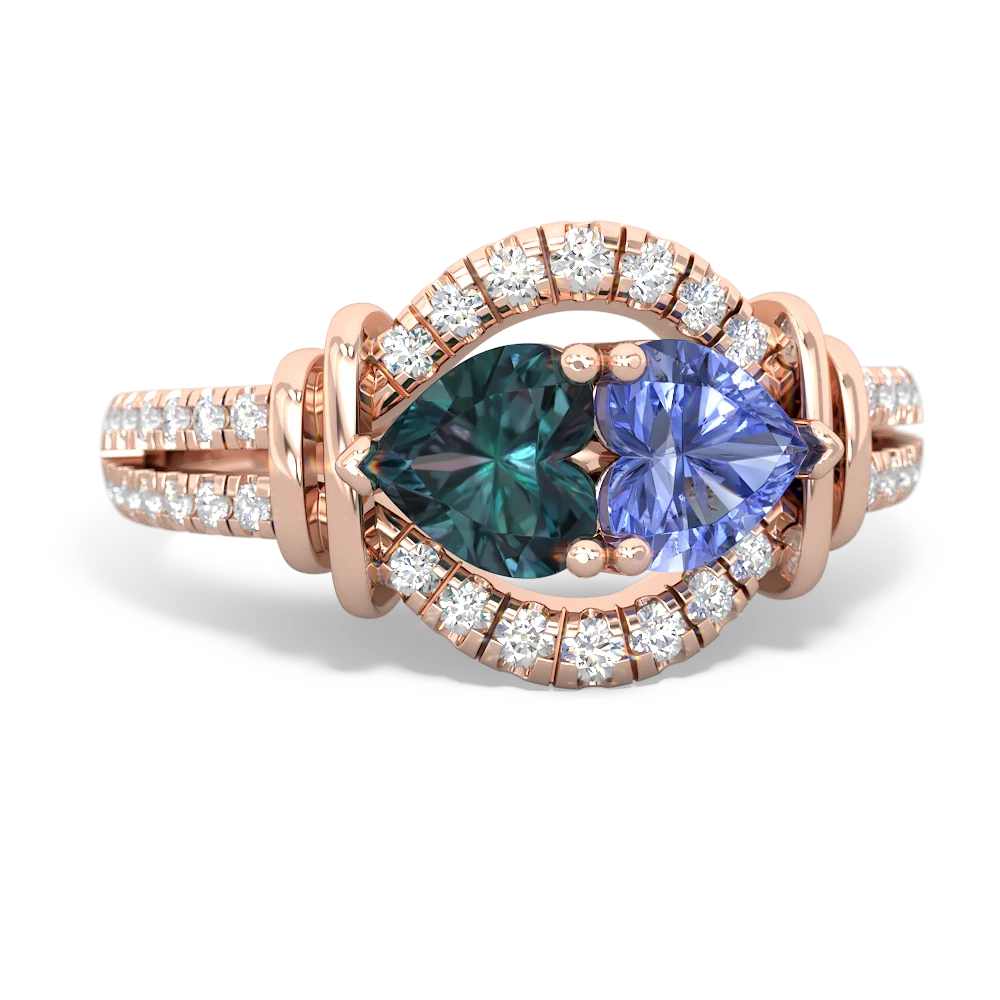 Alexandrite Art-Deco Keepsake 14K Rose Gold ring R5630