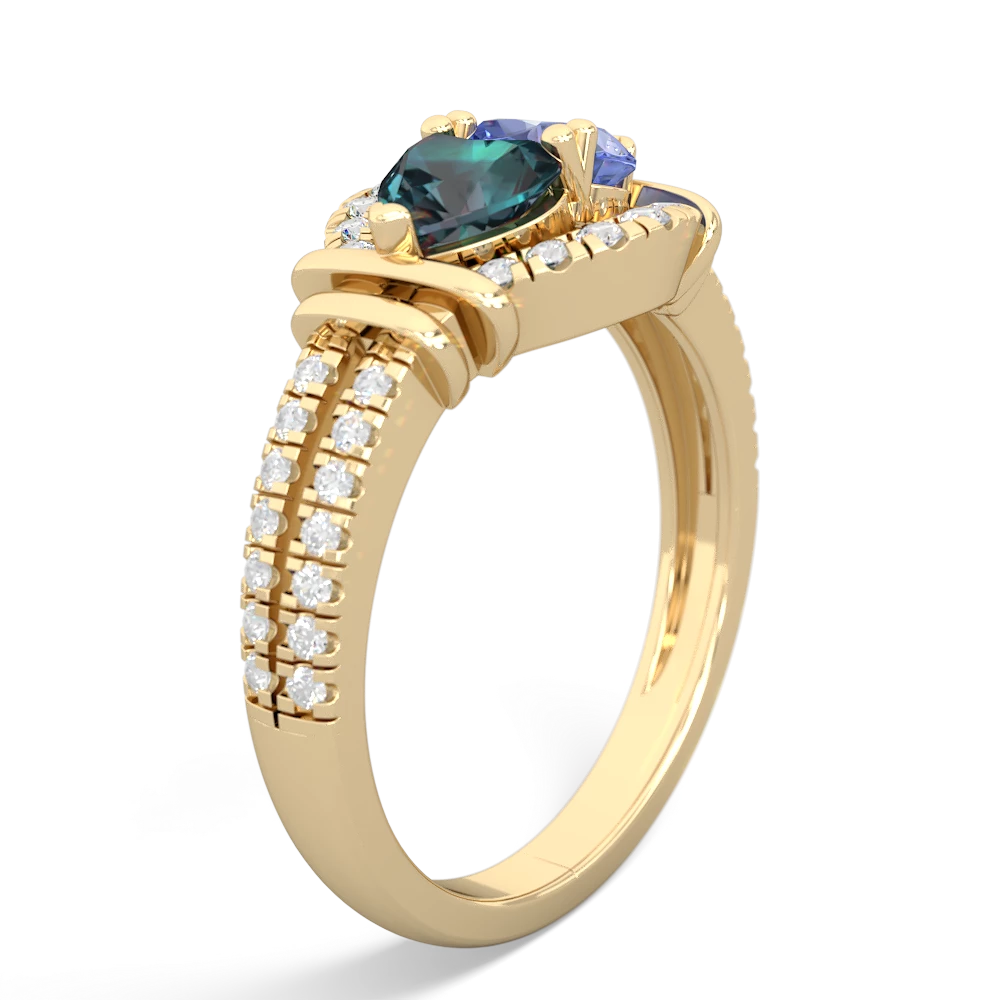 Alexandrite Art-Deco Keepsake 14K Yellow Gold ring R5630