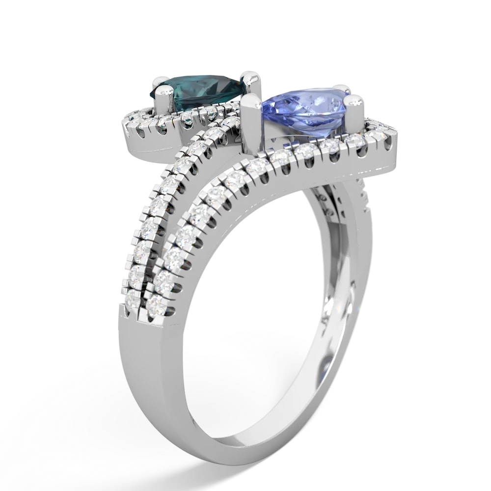 Alexandrite Diamond Dazzler 14K White Gold ring R3000