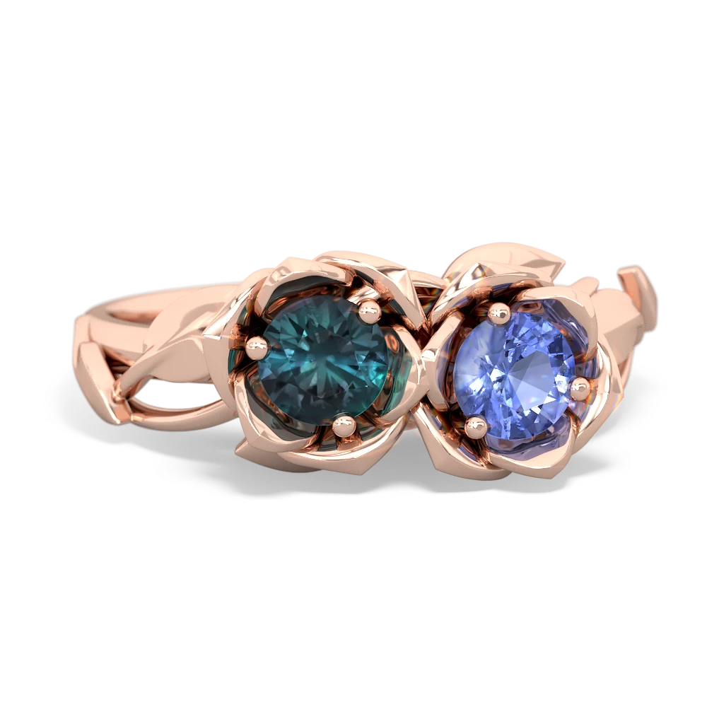 Alexandrite Rose Garden 14K Rose Gold ring R5510