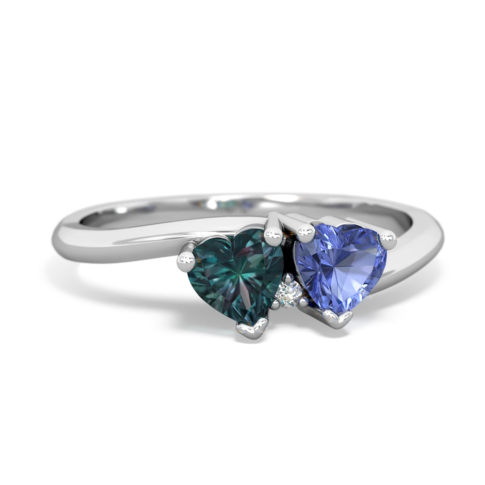 Alexandrite Sweethearts 14K White Gold ring R5260