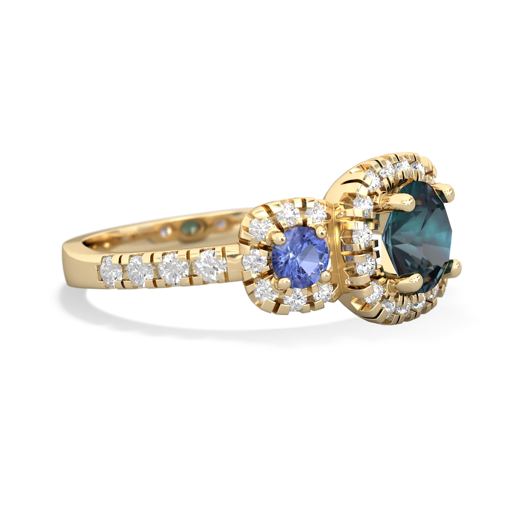 Alexandrite Regal Halo 14K Yellow Gold ring R5350