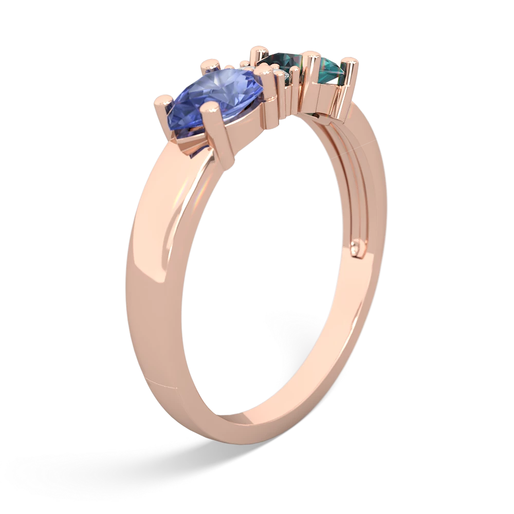 Alexandrite Pear Bowtie 14K Rose Gold ring R0865