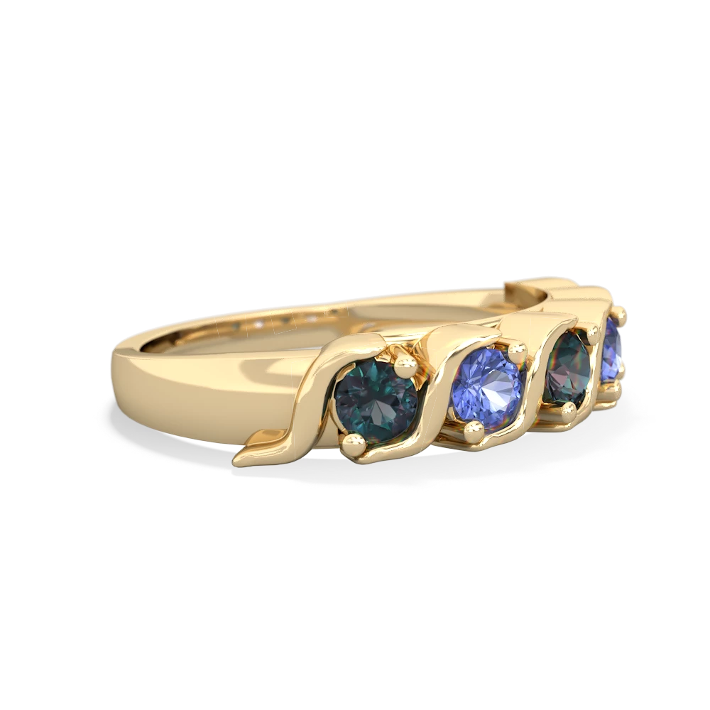 Alexandrite Anniversary Band 14K Yellow Gold ring R2089