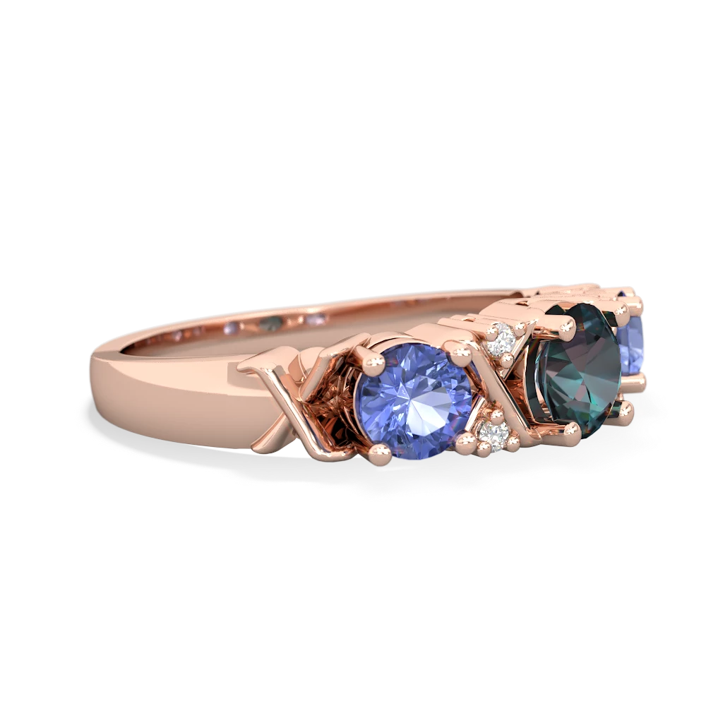 Alexandrite Hugs And Kisses 14K Rose Gold ring R5016