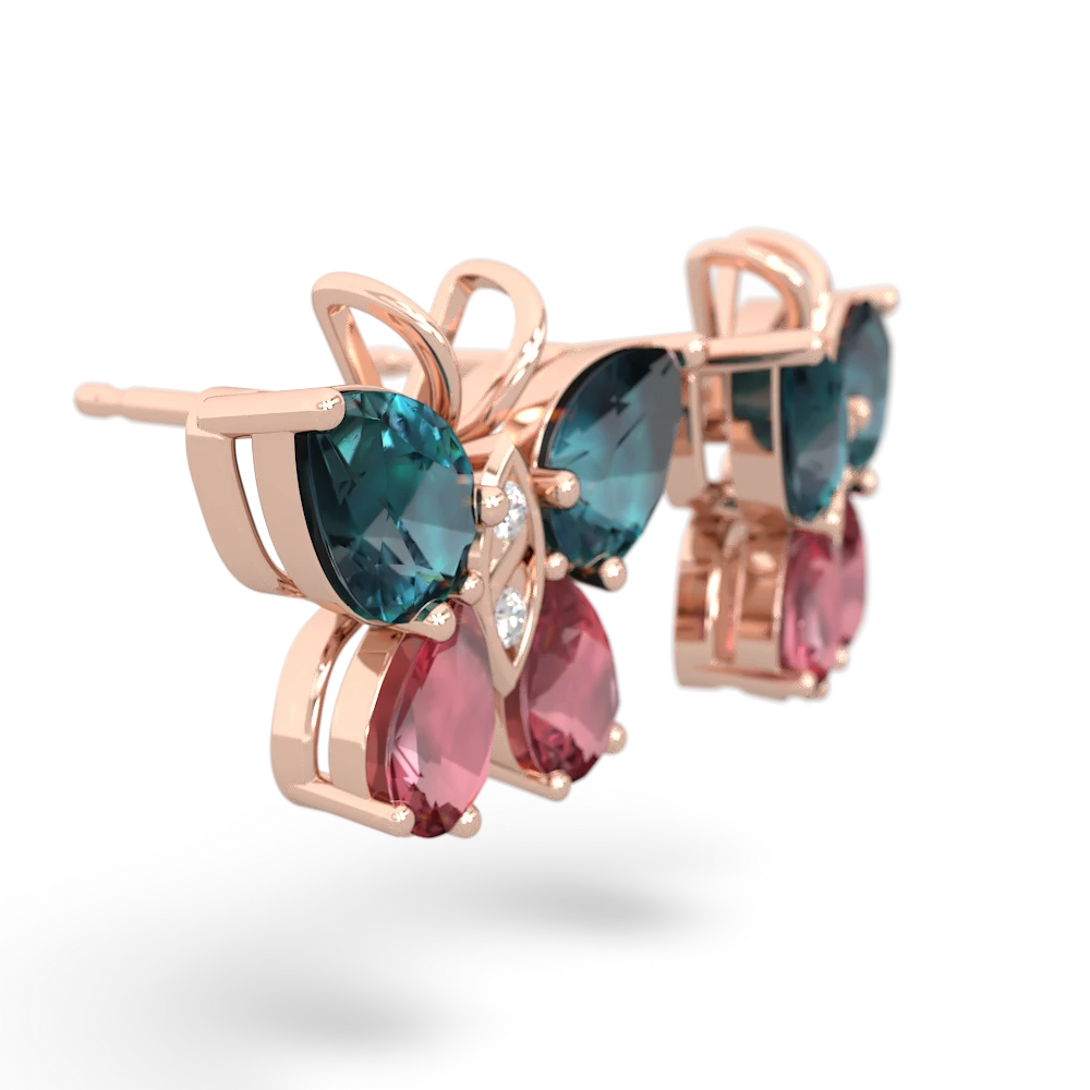 Alexandrite Butterfly 14K Rose Gold earrings E2215