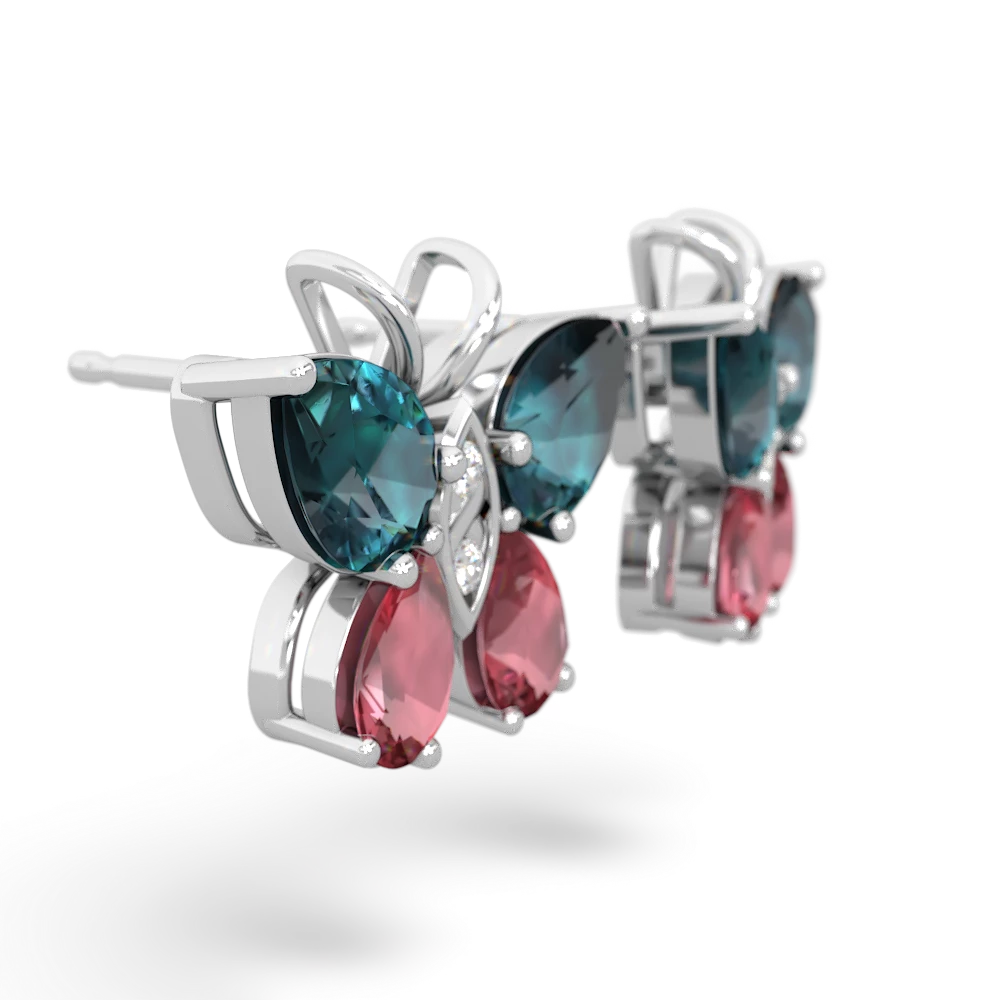 Alexandrite Butterfly 14K White Gold earrings E2215