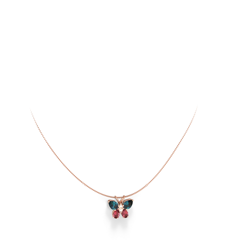 Alexandrite Butterfly 14K Rose Gold pendant P2215