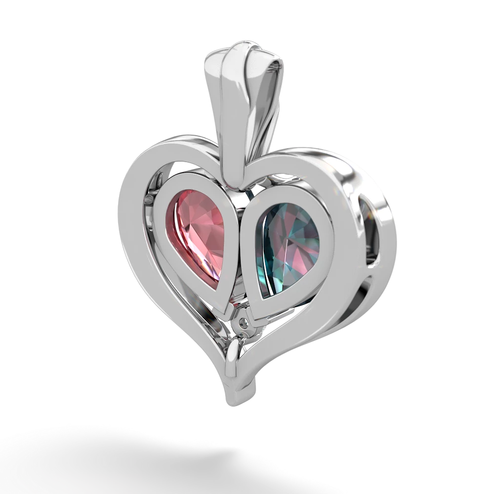 Alexandrite Two Become One 14K White Gold pendant P5330