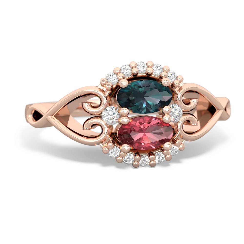 Alexandrite Love Nest 14K Rose Gold ring R5860