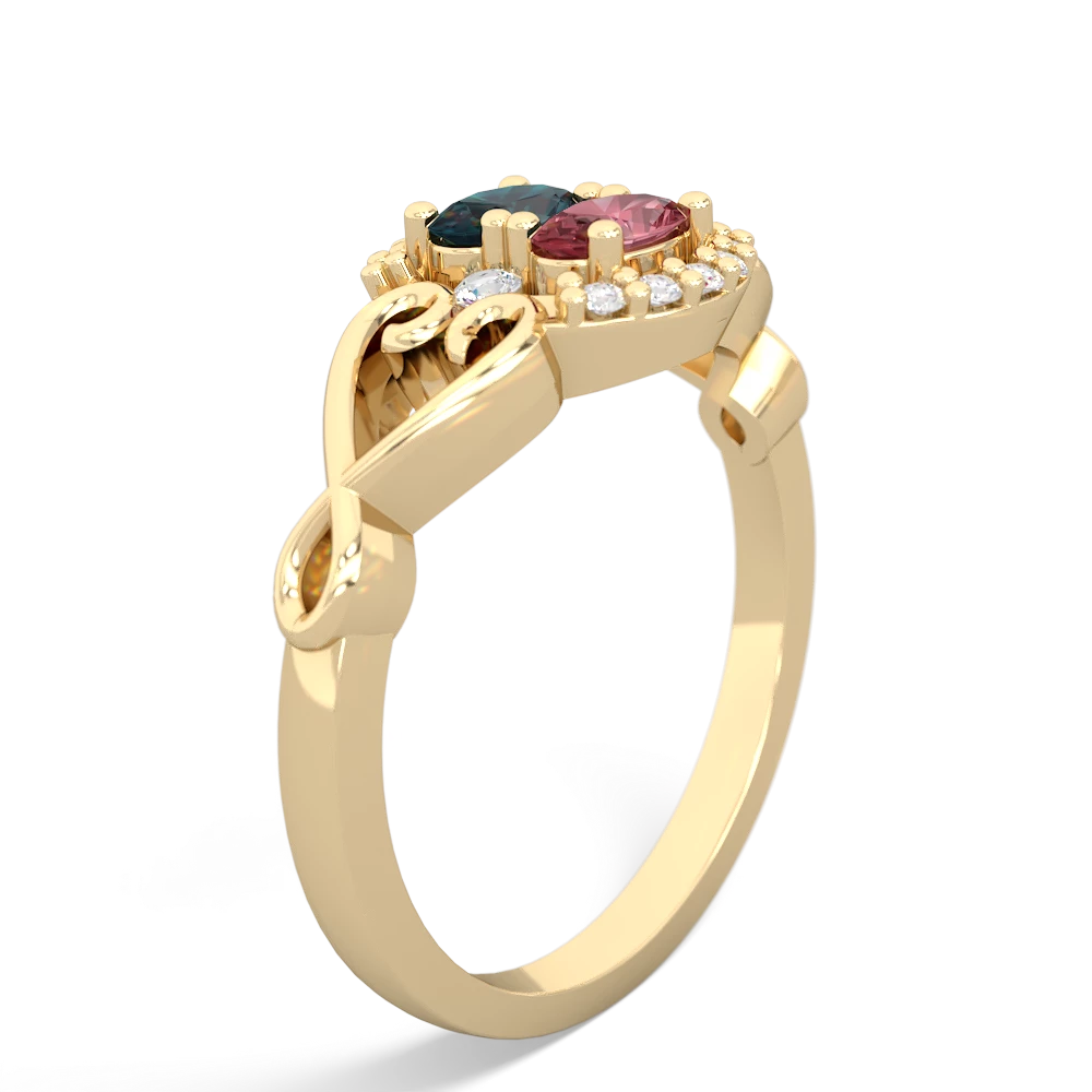 Alexandrite Love Nest 14K Yellow Gold ring R5860