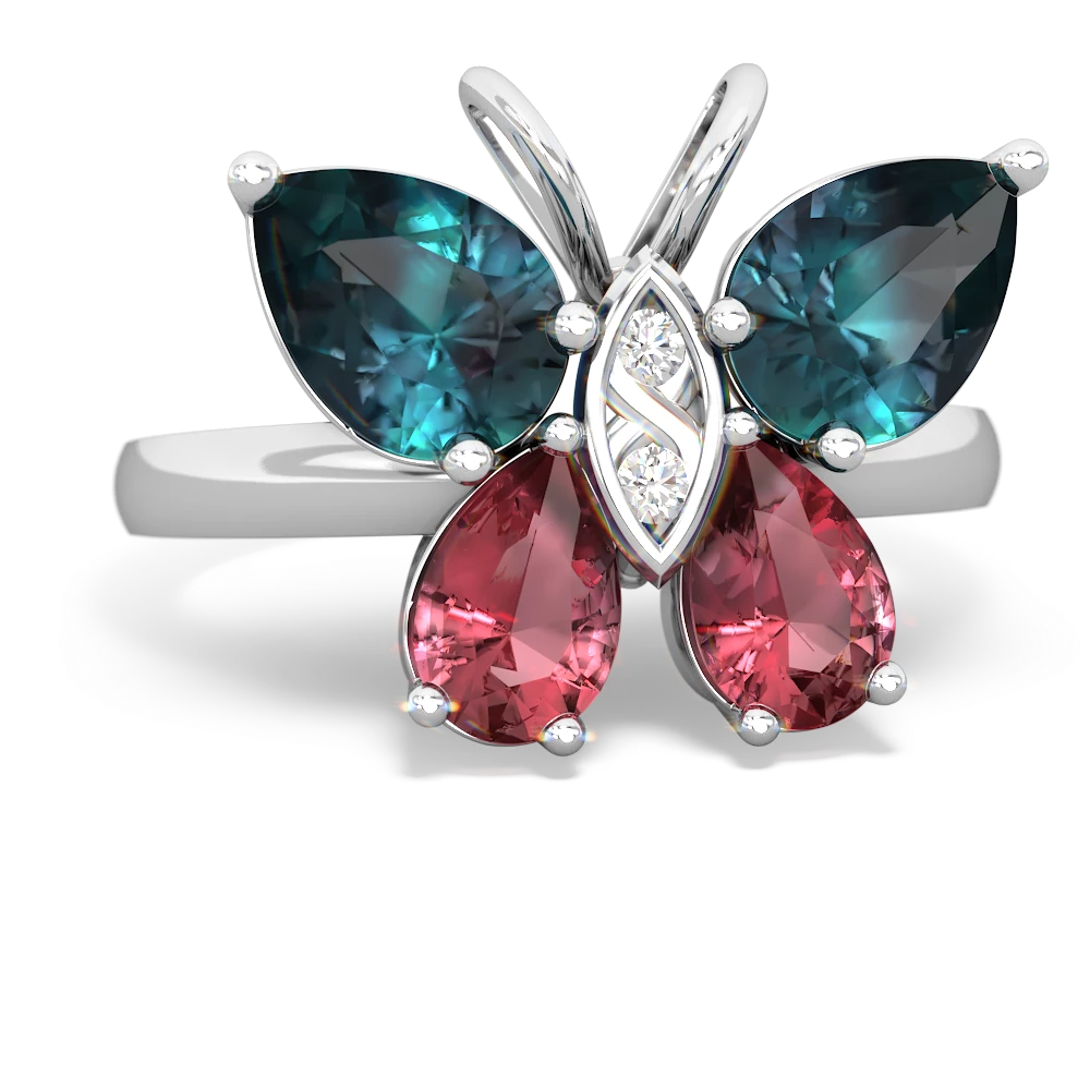 Alexandrite Butterfly 14K White Gold ring R2215