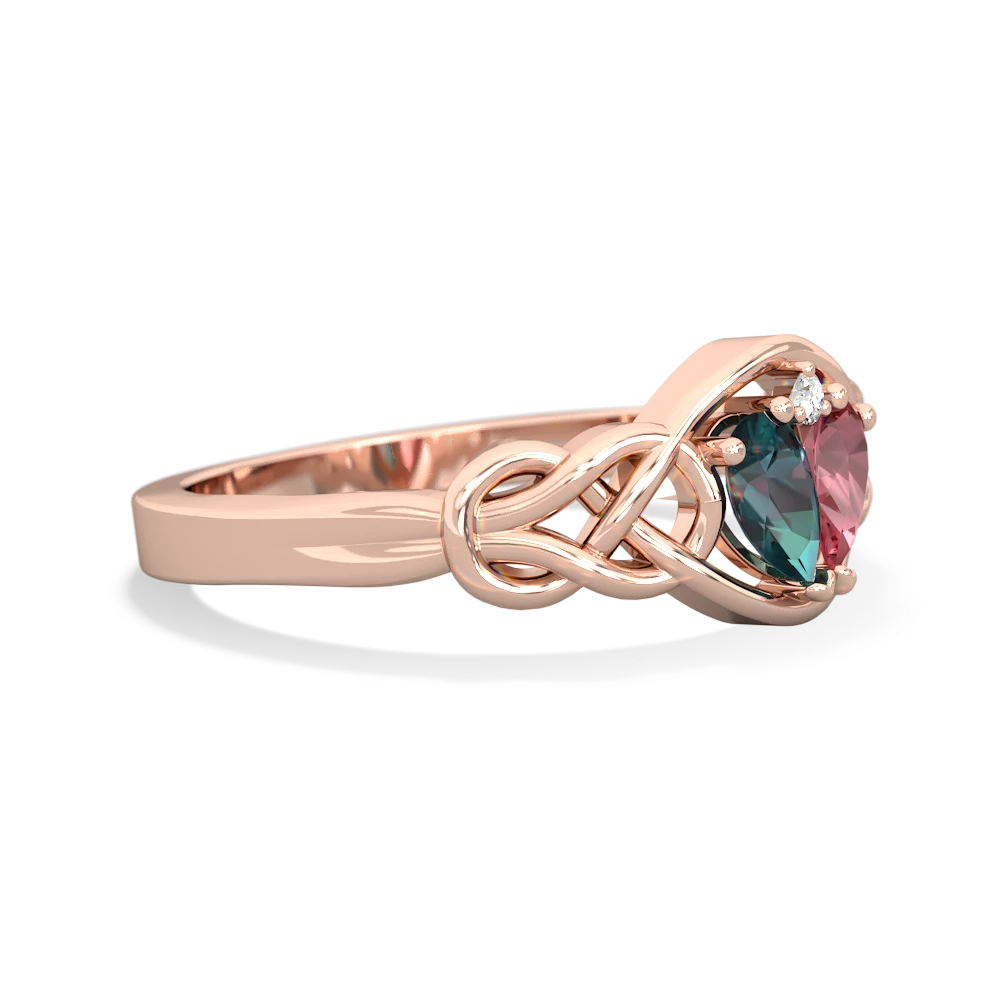 Alexandrite Celtic Love Knot 14K Rose Gold ring R5420