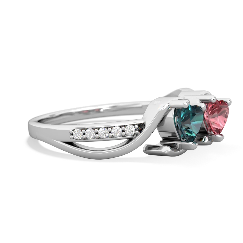 Alexandrite Side By Side 14K White Gold ring R3090