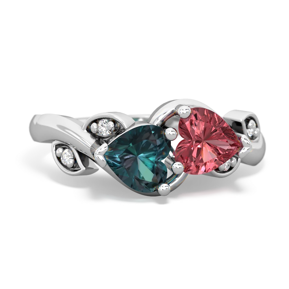 Alexandrite Floral Elegance 14K White Gold ring R5790