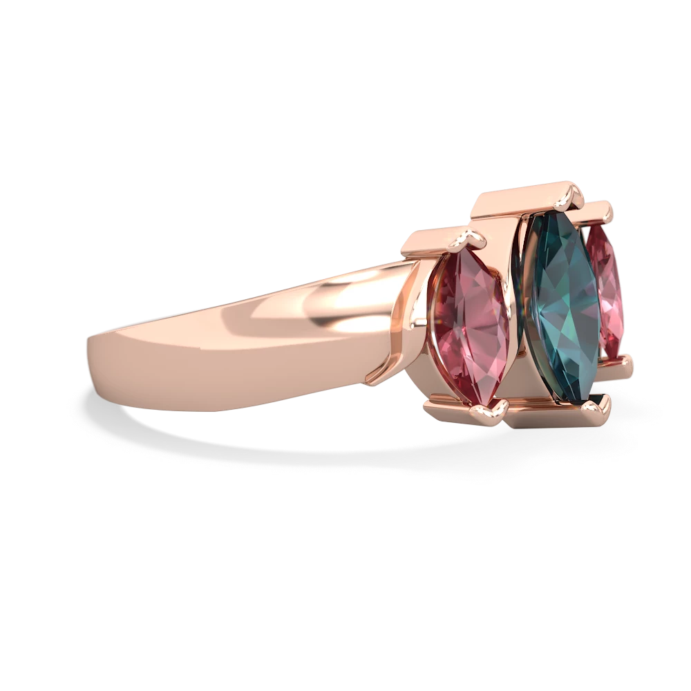 Alexandrite Three Peeks 14K Rose Gold ring R2433