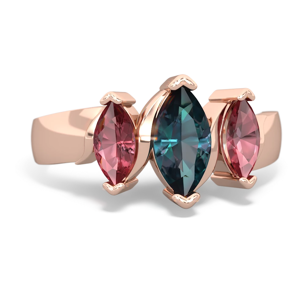 Alexandrite Three Peeks 14K Rose Gold ring R2433