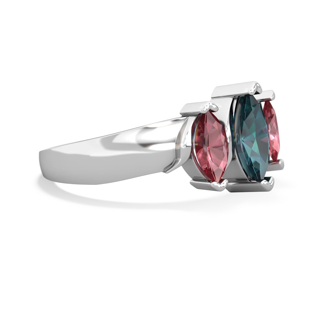 Alexandrite Three Peeks 14K White Gold ring R2433