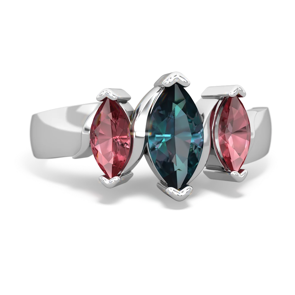 Alexandrite Three Peeks 14K White Gold ring R2433