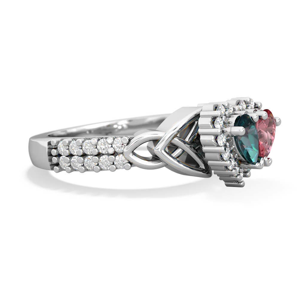 Alexandrite Celtic Knot Two Hearts As One 14K White Gold ring R2644HRT