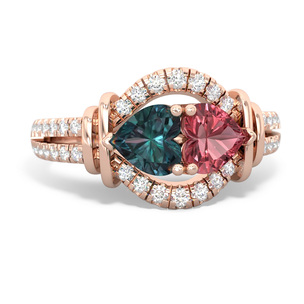 Alexandrite Art-Deco Keepsake 14K Rose Gold ring R5630