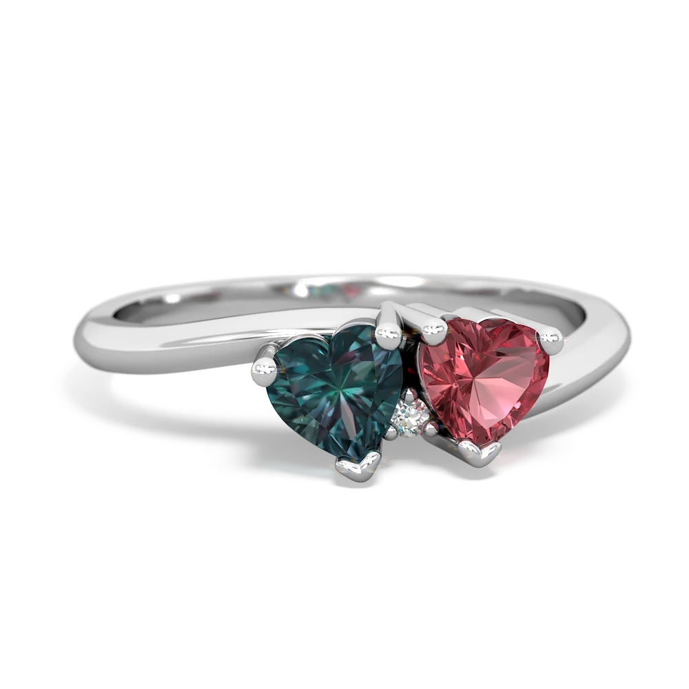 Alexandrite Sweethearts 14K White Gold ring R5260