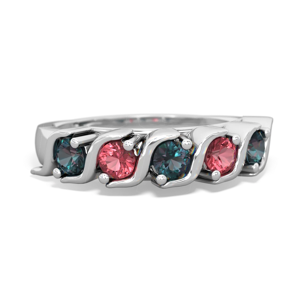 Alexandrite Anniversary Band 14K White Gold ring R2089