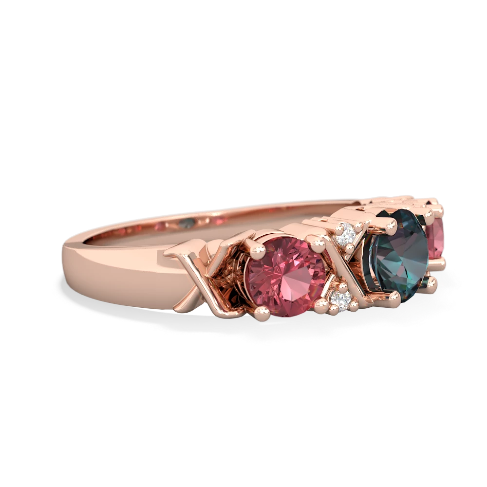 Alexandrite Hugs And Kisses 14K Rose Gold ring R5016