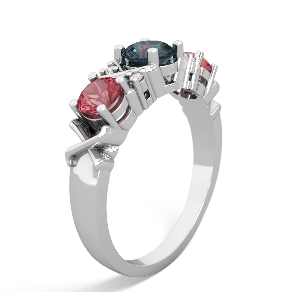 Alexandrite Hugs And Kisses 14K White Gold ring R5016