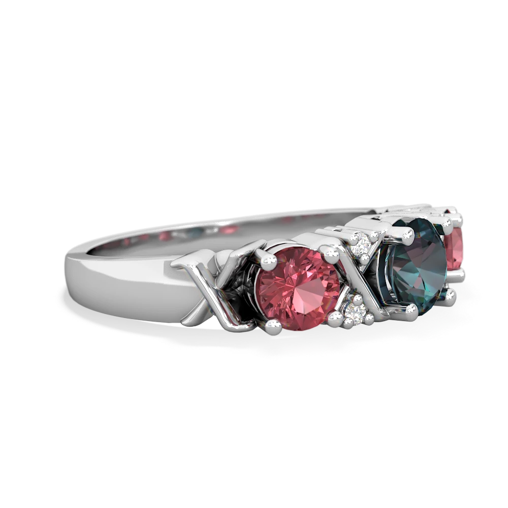 Alexandrite Hugs And Kisses 14K White Gold ring R5016