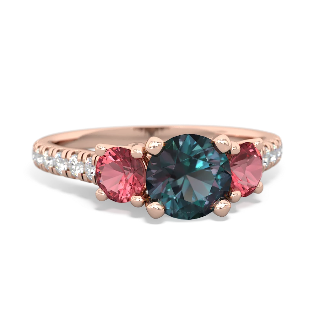 Alexandrite Pave Trellis 14K Rose Gold ring R5500