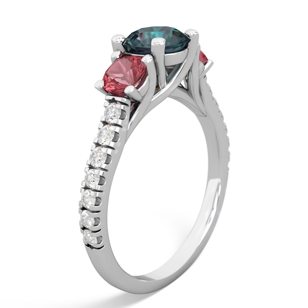 Alexandrite Pave Trellis 14K White Gold ring R5500