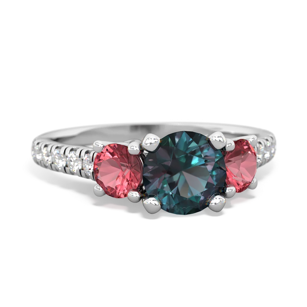 Alexandrite Pave Trellis 14K White Gold ring R5500