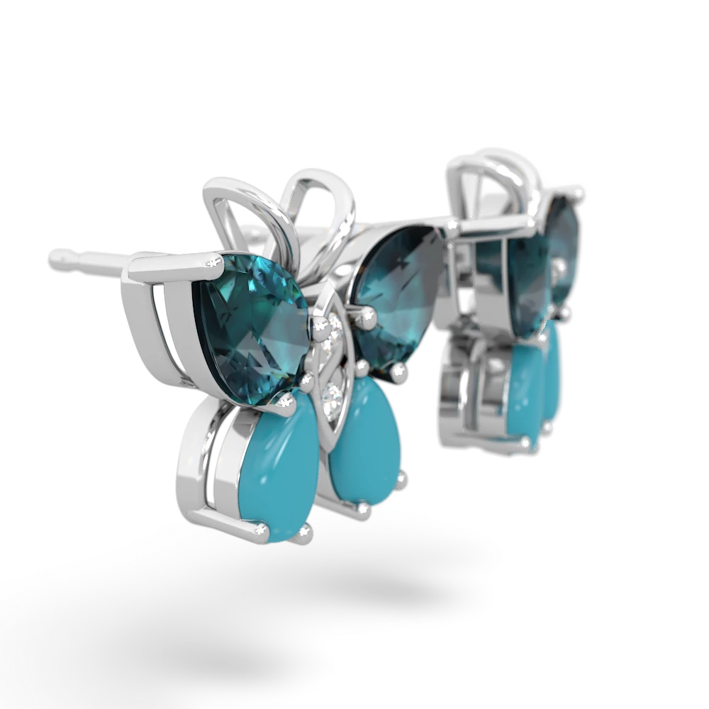 Alexandrite Butterfly 14K White Gold earrings E2215