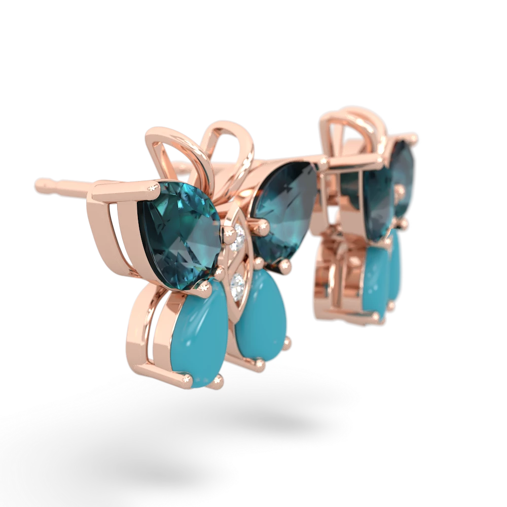 Alexandrite Butterfly 14K Rose Gold earrings E2215