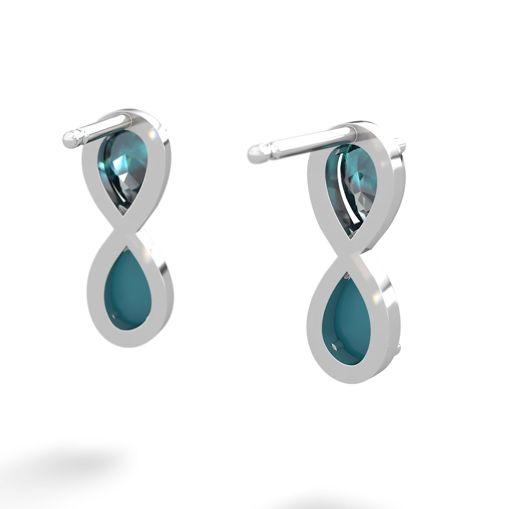 Alexandrite Infinity 14K White Gold earrings E5050