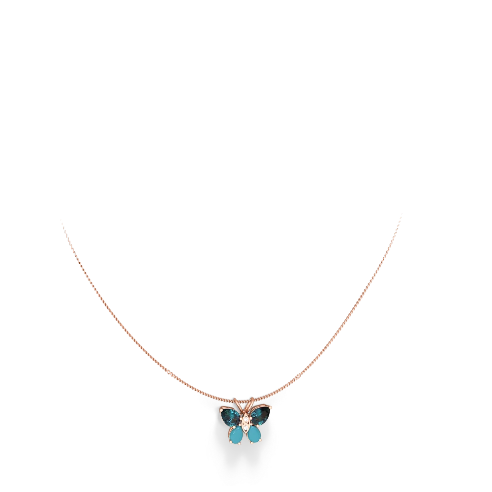 Alexandrite Butterfly 14K Rose Gold pendant P2215