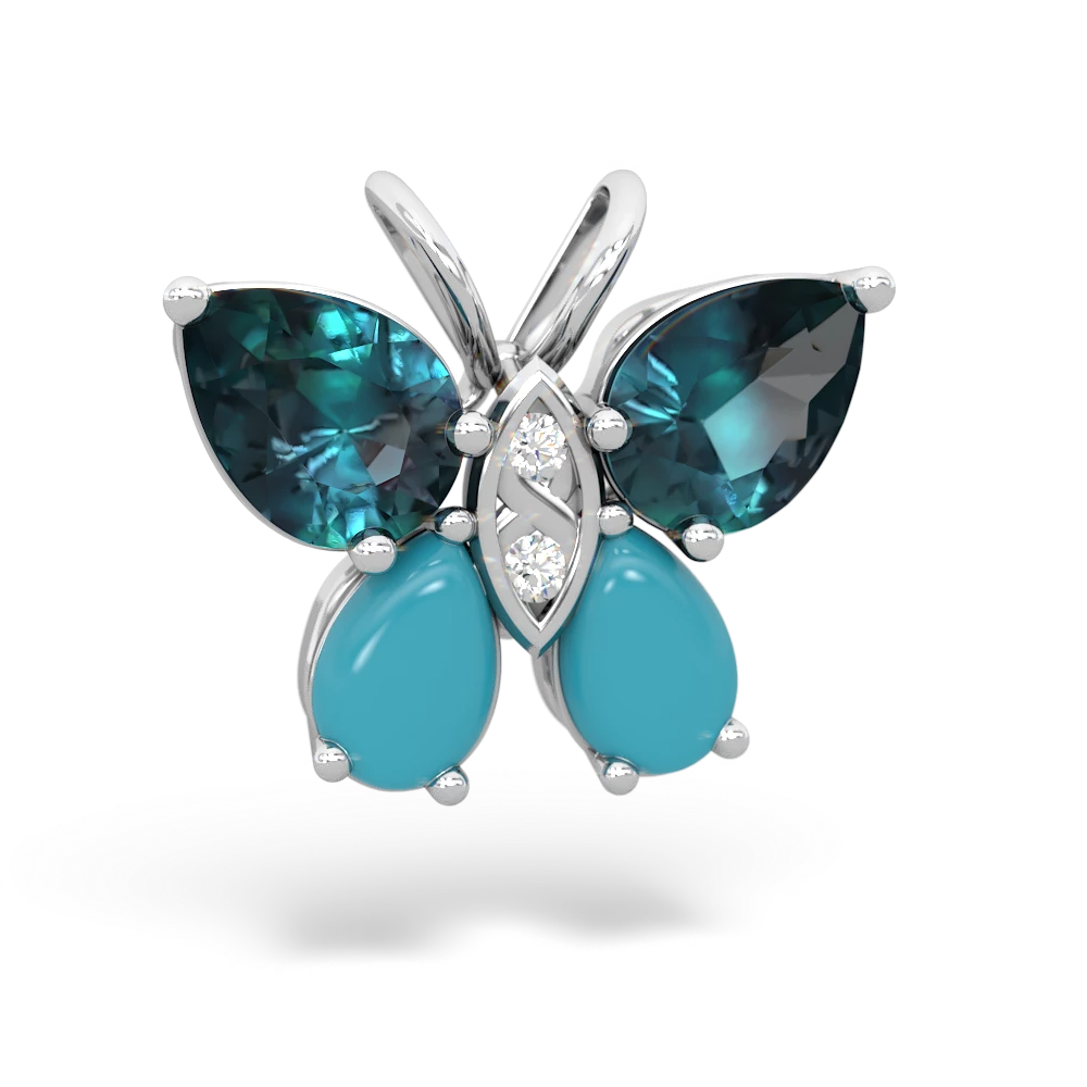 Alexandrite Butterfly 14K White Gold pendant P2215