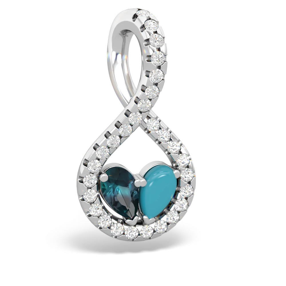 Alexandrite Pave Twist 'One Heart' 14K White Gold pendant P5360