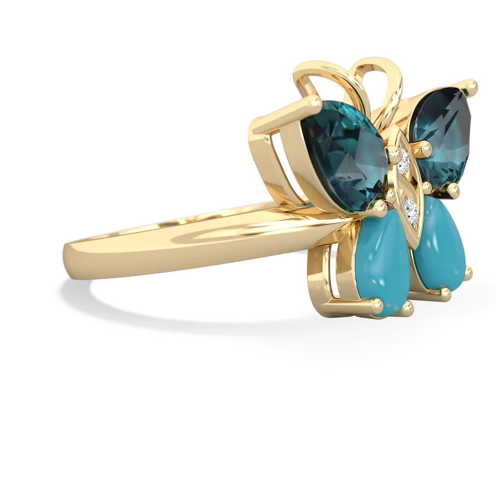 Alexandrite Butterfly 14K Yellow Gold ring R2215