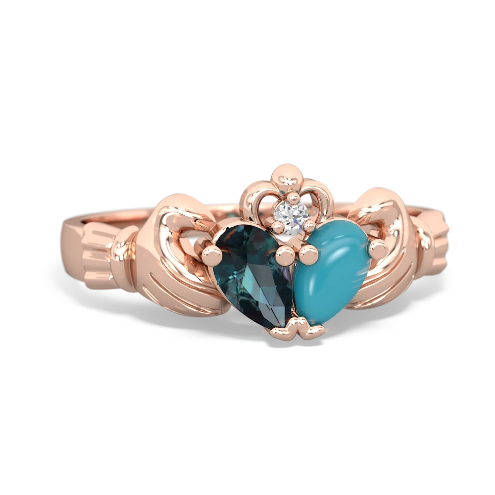 Alexandrite 'Our Heart' Claddagh 14K Rose Gold ring R2388