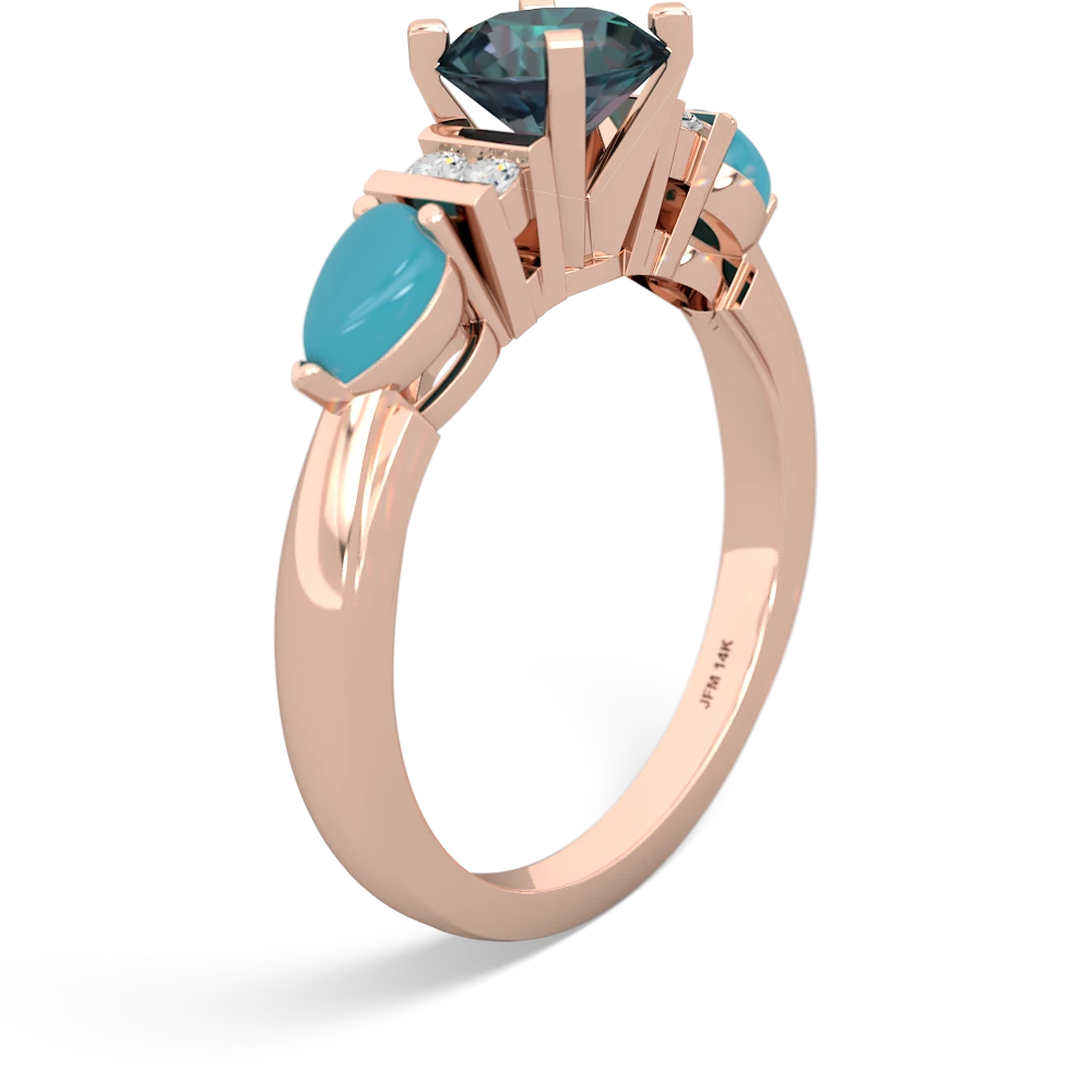 Alexandrite 6Mm Round Eternal Embrace Engagement 14K Rose Gold ring R2005