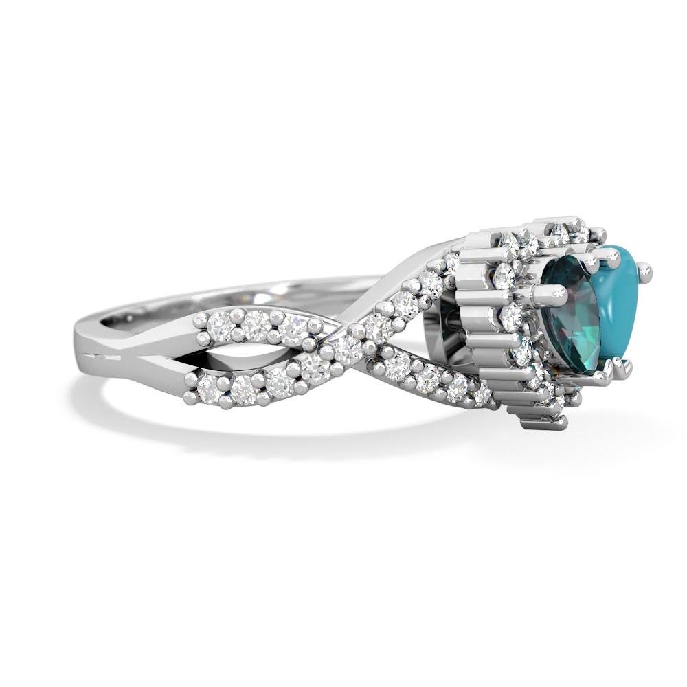 Alexandrite Diamond Twist 'One Heart' 14K White Gold ring R2640HRT