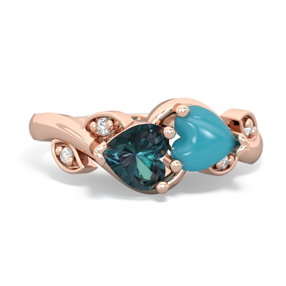 Alexandrite Floral Elegance 14K Rose Gold ring R5790