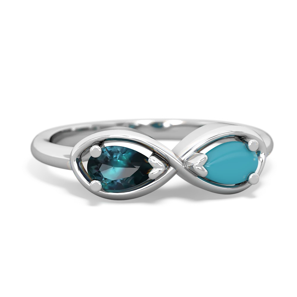 Alexandrite Infinity 14K White Gold ring R5050