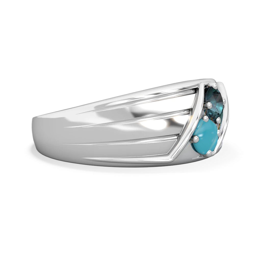 Alexandrite Men's Streamline 14K White Gold ring R0460