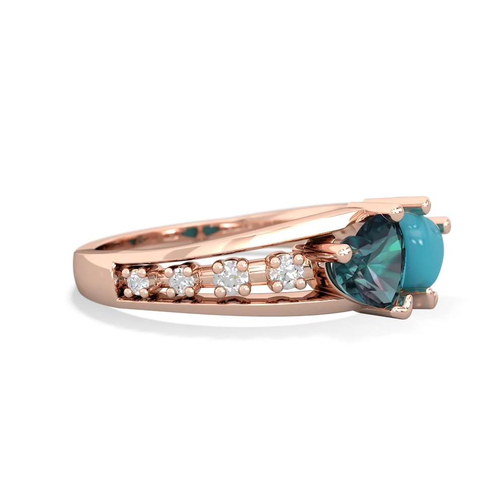 Alexandrite Heart To Heart 14K Rose Gold ring R3342