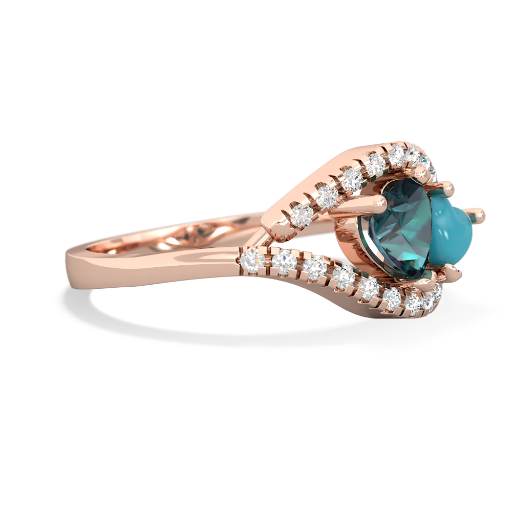 Alexandrite Mother And Child 14K Rose Gold ring R3010